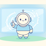C3 AI 미래 전망을 상징하는 친근한 AI 로봇 캐릭터 일러스트