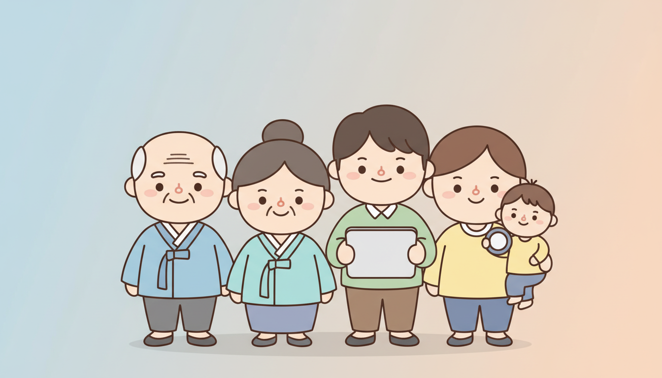 미소금융 생계자금 지원 대상인 다양한 금융취약계층 캐릭터 그룹 일러스트