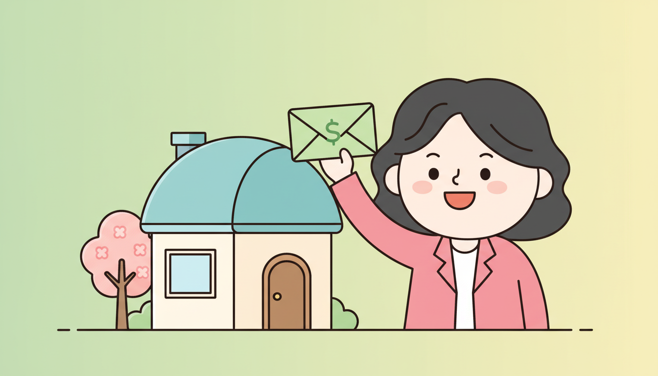 미국 배당주 추천 투자로 배당금을 받아 기뻐하는 캐릭터 일러스트