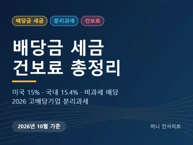 배당금 세금 건보료 총정리 썸네일