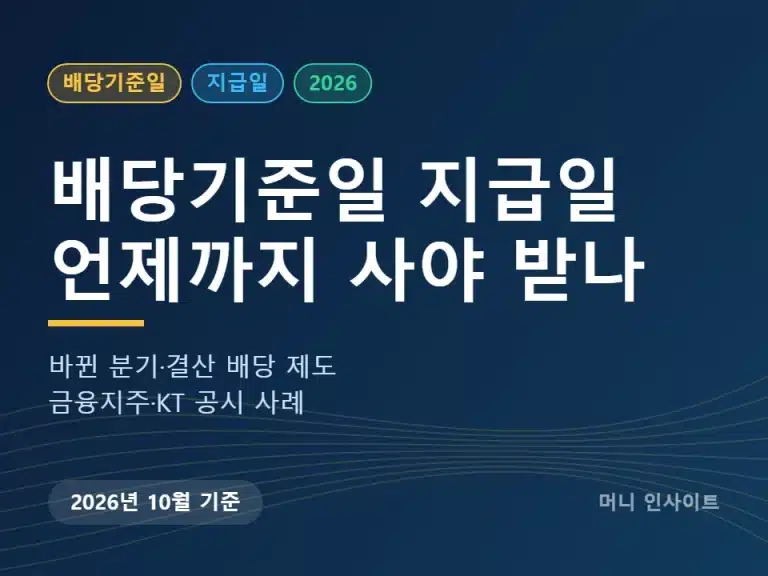 배당기준일 지급일 2026 썸네일