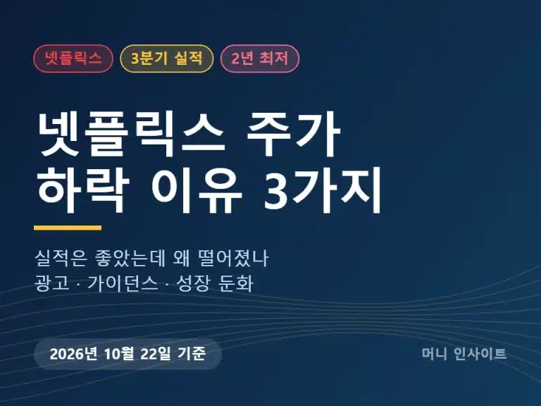 넷플릭스 주가 하락 이유 썸네일